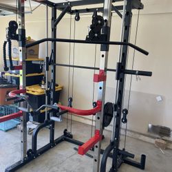 Smith Machine w/Attachments | Heavy Duty Adjustable Bench |230lb Bumpers Weights | 7ft Olympic Bar | Fitness | Gym Equipment | FREE DELIVERY 🚚 