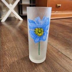 Dartington Frosted Highball Glasse w/ Floral Design 7", great condition