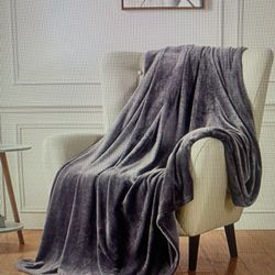 Walensee Fleece Blanket Plush Throw Fuzzy Lightweight (66x90) Dark Grey