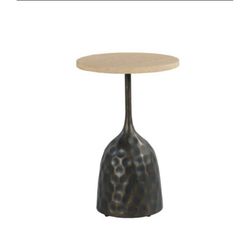 Hammary Essential Travertine Accent Table | New Open Box | Designer Statement Piece Delivery Avail
