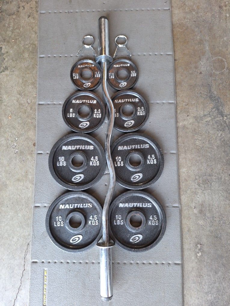 Olympic Curl Bar With Weights