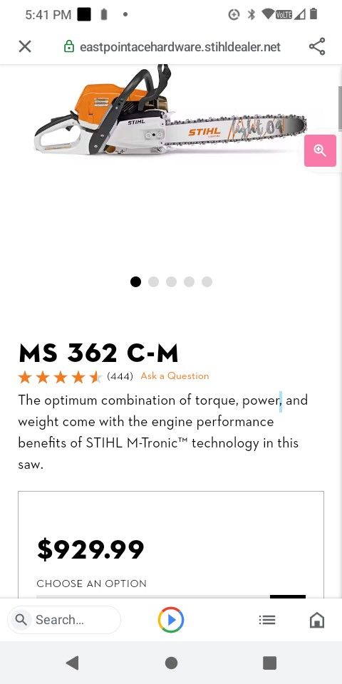 Sthil Chainsaw MS362c