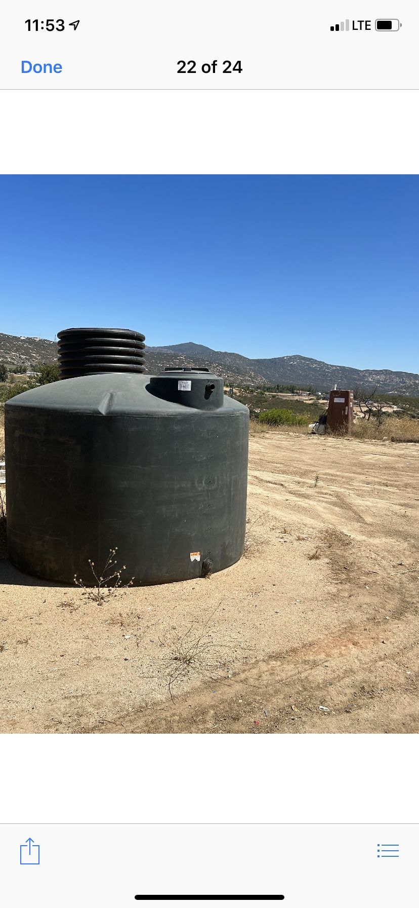 Storage Water Tank 1,550 Gallons