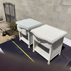 💥 Two 💥 Wicker Nightstands W/  Drawer 💥 ❗️ Like New ❗️✨19”W X 16”D X 23”H ✨