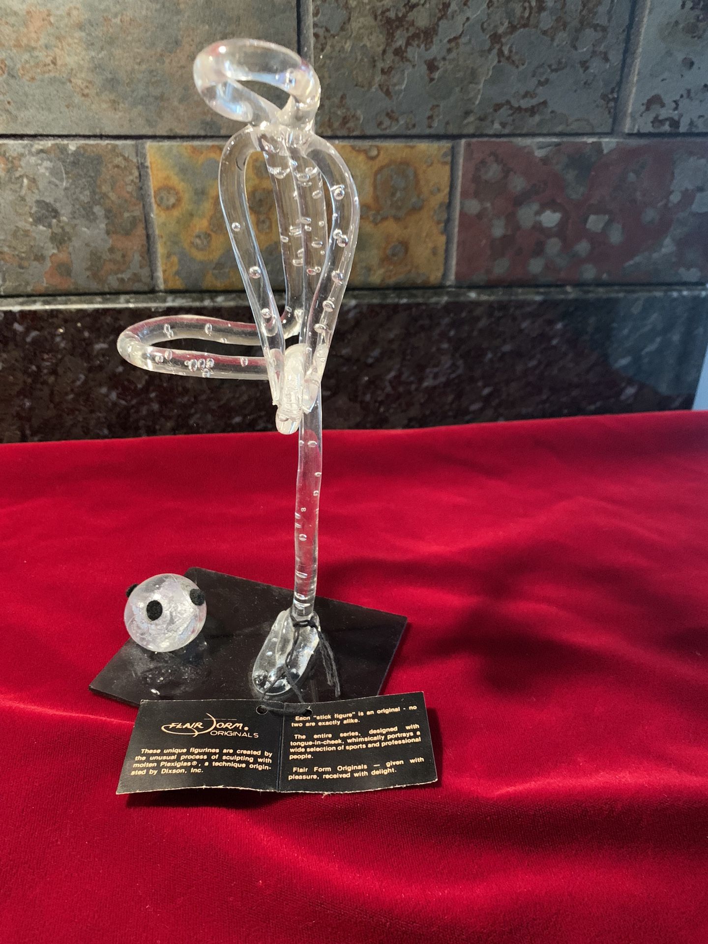 Vintage/Unique Flair Form Plexiglass Bowler Statue