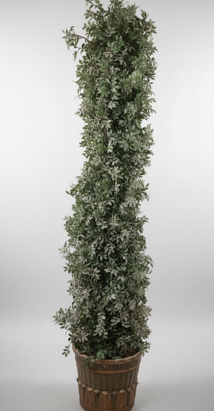 🌿 2 Elegant Faux Boxwood Topiary Column Plant! ✨