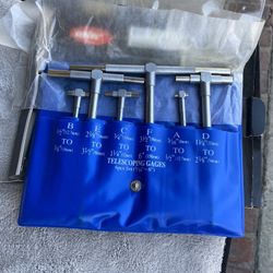 5/16In - 6In Precision Telescoping Gage Set, T-Bore Hole Gauges w/Pouch (6 PCS)
