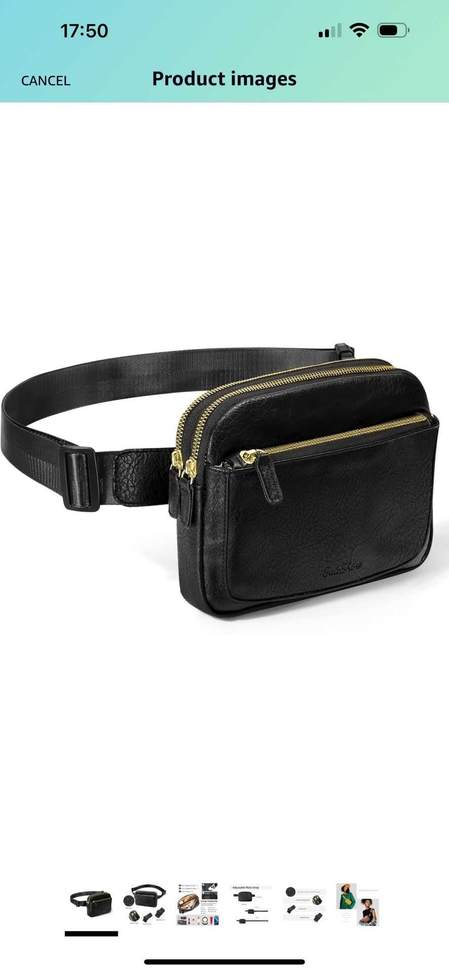 Brand New Belt Bag,Vegan Leather Fanny Pack (Dull black)