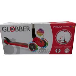 Globber Primo Foldable Scooter With Light Up Wheels - Red