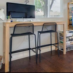 Solid Wood Bar Height Desk