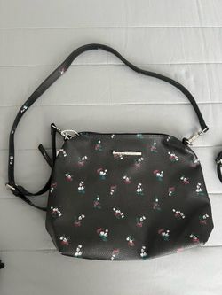 Steve Madden Black Floral Print Shoulder Bag / Crossbody Purse