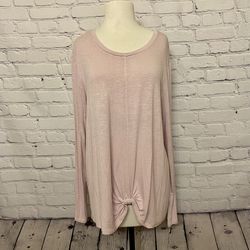 Mossimo Women’s Pink Tied Long Sleeve Shirt Size XL