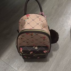 Black & Light Brown Mini Backpack 