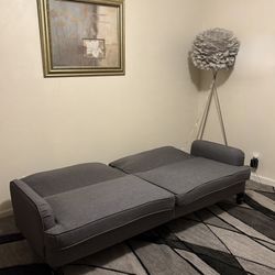 Clean Gray Futon Sofa Bed 2-Seater + Delivery Available