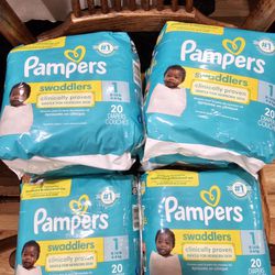 Pampers Swaddlers Diapers 20 ct size 1