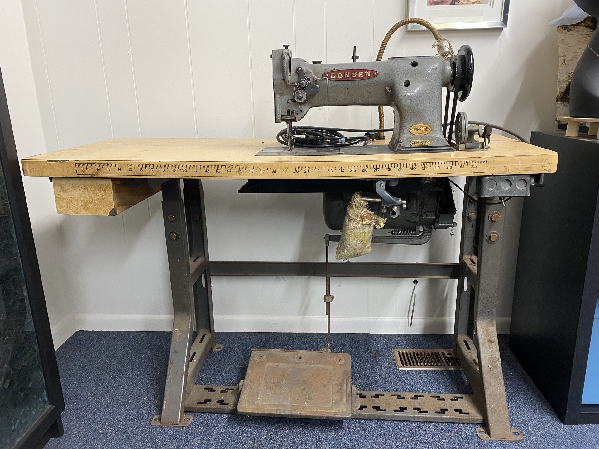 Consew Model 225 Industrial Sewing Machine with upgraded motor, walking foot and knee pedal