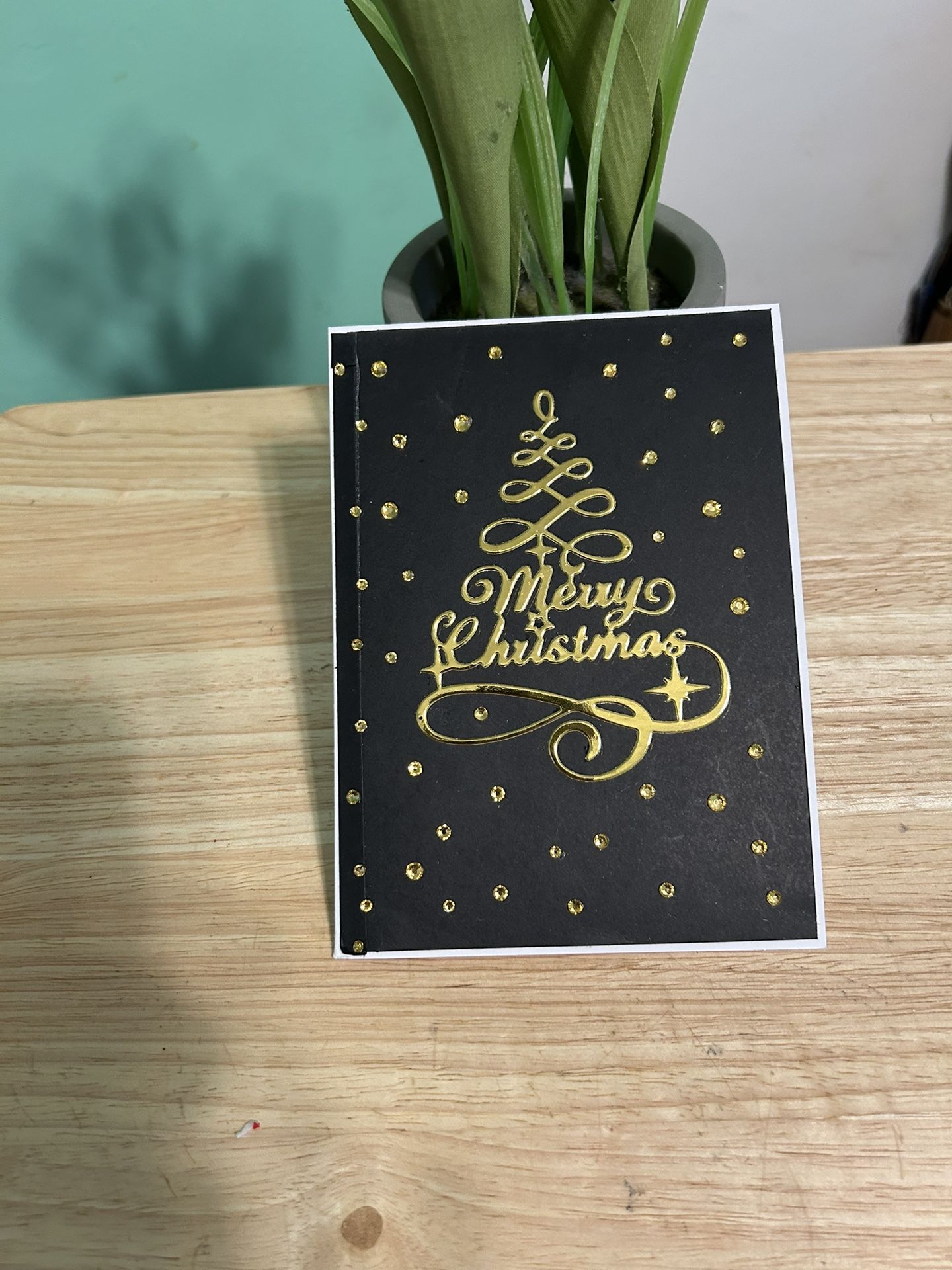 Elegant Black and Gold Merry Christmas Card