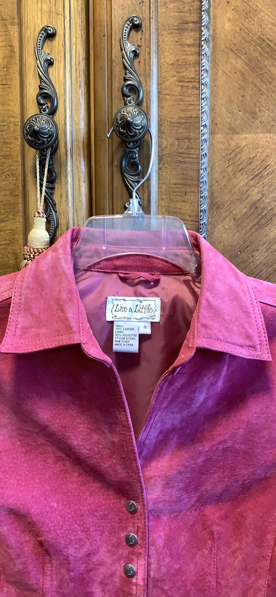 Live A Little Pink Suede Super Cool Snaps Jacket!