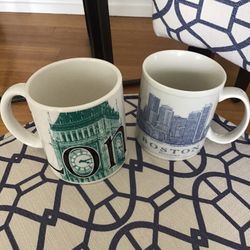 STARBUCKS collectible coffee mugs - Starbucks London, Starbucks Boston Beantown