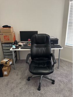 Black. High back, swivel office chair. Moving. Can’t take.