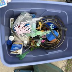 Small fish tank and supplies