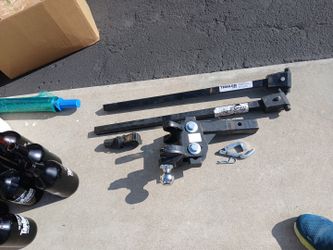 Heavy duty trailer hitch with anti sway bars includes blue tooth trailer braking