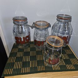 Vintage glass storage containers