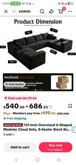 Living room U-shape couch