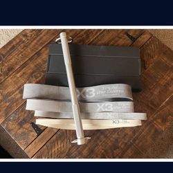 X3 Bar Home Gym System w Elite.  Plate Bands Bar Home Fitness