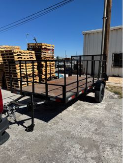 Heavy-Duty 6’ x 14.5’ Utility Trailer – Steel Floor – Ramp Gate