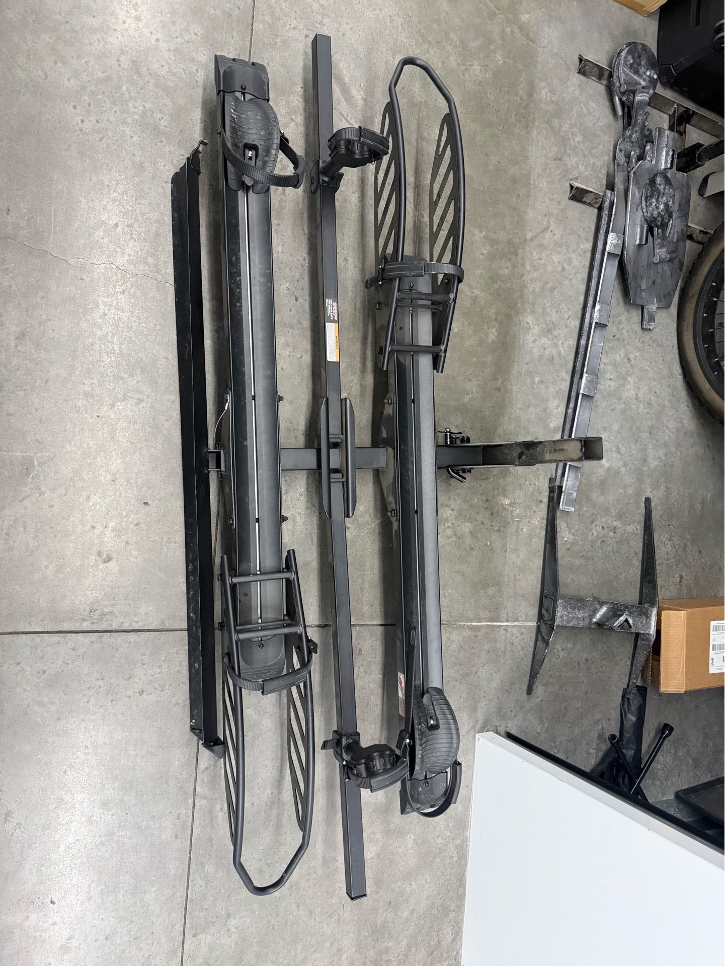 Young’s black electric hitch bike rack
