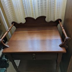 Antique Chamber Pot Wash Stand Table With Drawer