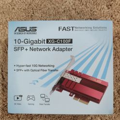 Asus 10Gbps Gigabit Ethernet PCI Express, Network Adapter PCIe 2.0/3.0 X4 SFP+ Network Card/Ethernet Card Support Fiber Optic (XG-C100F)
