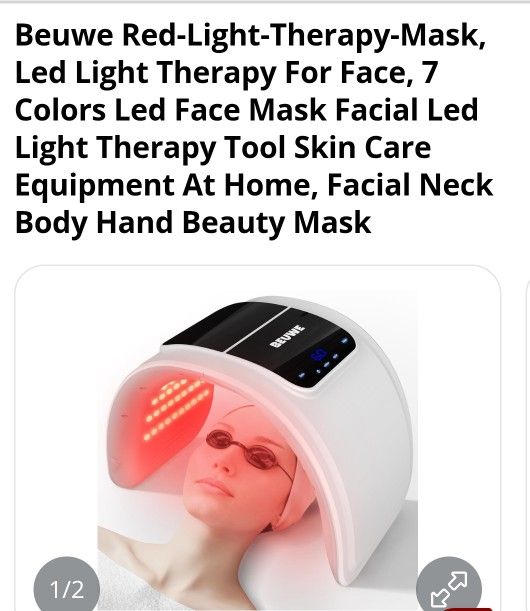 Beuwe Red-Light-Therapy-Mask, Led Light Therapy for Face, 7 Colors Led Face Mask Facial Led Light Therapy Tool Skin Care Equipment at Home,