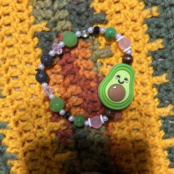 Avocado Beaded Charm Bracelet 