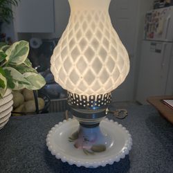 Antique Milk Glass Lamp 