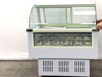 12 pan Ice Cream Gelato Display Dipping Cabinet freezer QBQ-188
