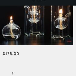 2 Vintage Wolfard Hand Blown Clear Glass Cylinder Oil Lamp Lantern
