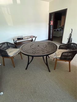 Purple leaf 48” patio table with 2 chairs