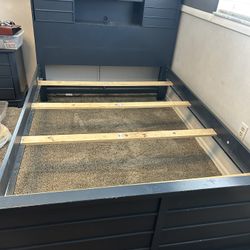 Full Size Bed Frame and Nightstand