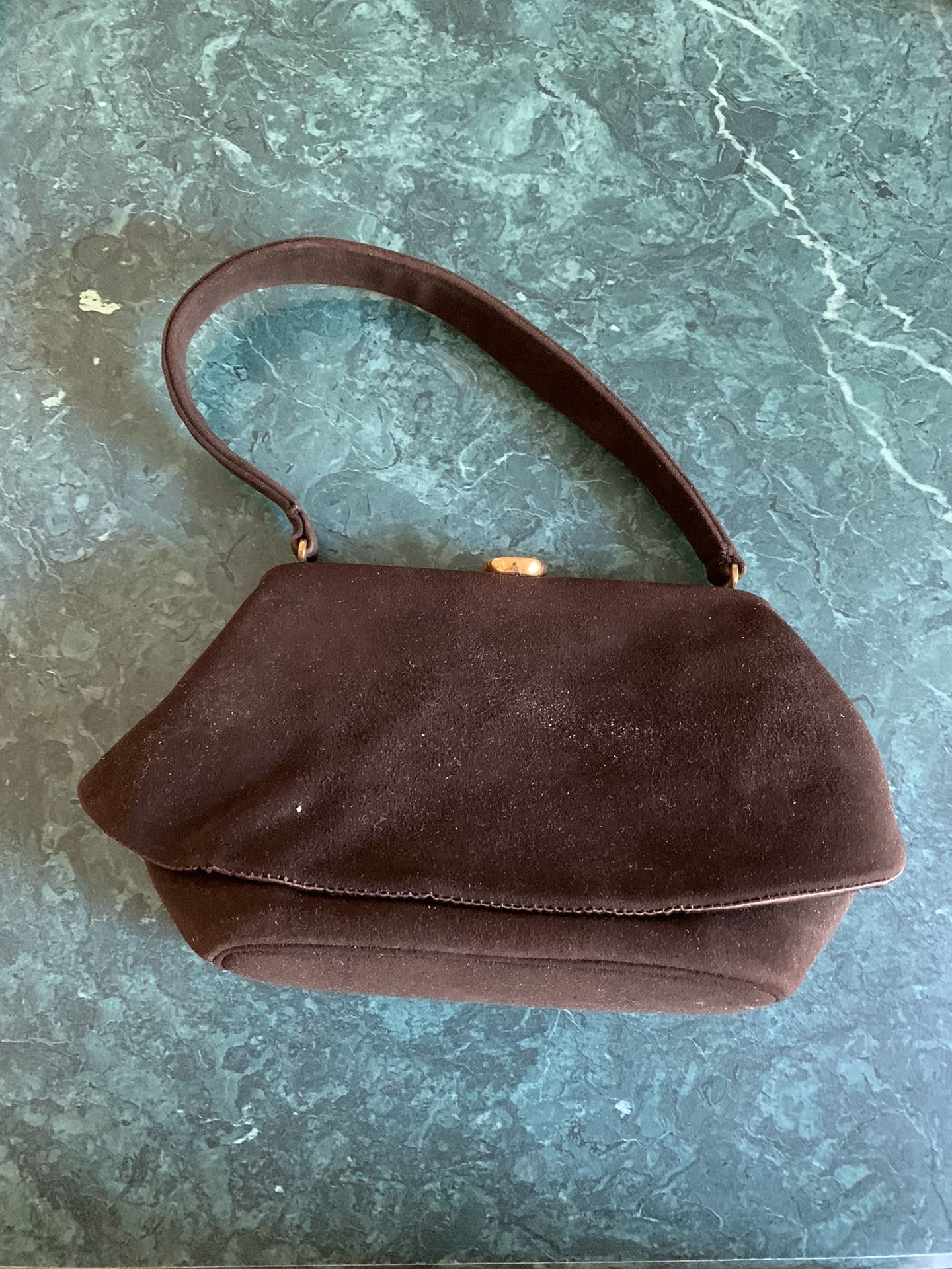 Vintage Brown Velvet Evening Bag
