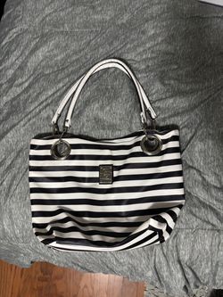 Black and White Striped Purse