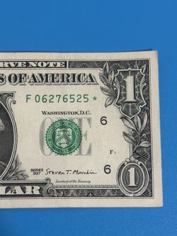 One Dollar Bill 2017  With Star -F $29,000.00