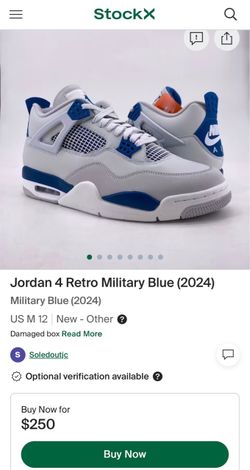 Jordan Air Jordan 4 Retro Military Blue  size 9.5
