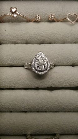 Neil Lane pear double halo engagement ring