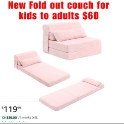 New Pink Foldable Couch For Teens To Adults Size $60 Cash Only Pick Up East Palmdale Pillow Not Included 