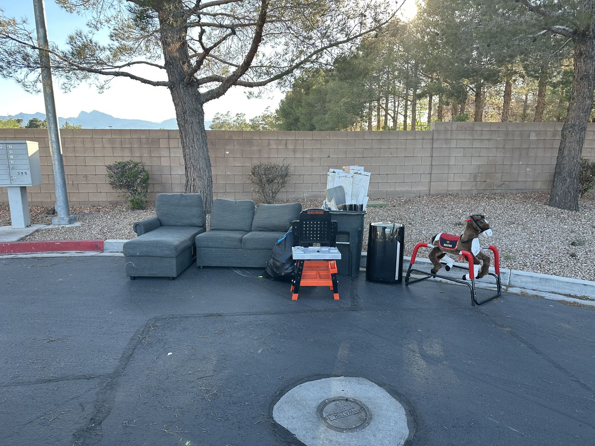 Couch, Toys, Portable AC - FREE