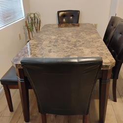 Marble Kitchen Table With 4 Chairs And Bench