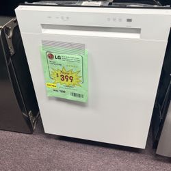 Dishwasher- White LG Open Box And 1 Year Warranty. 