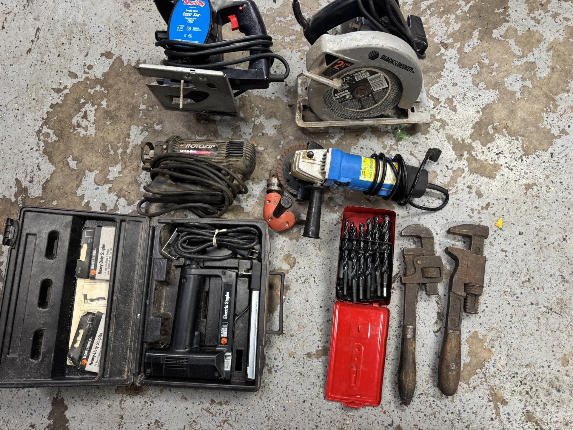 Assortment Of Corded Tools And Others. All Work. Must Pickup
